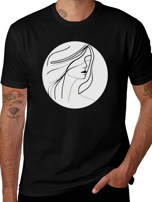 Minimalist Woman Line Art Graphic Tee