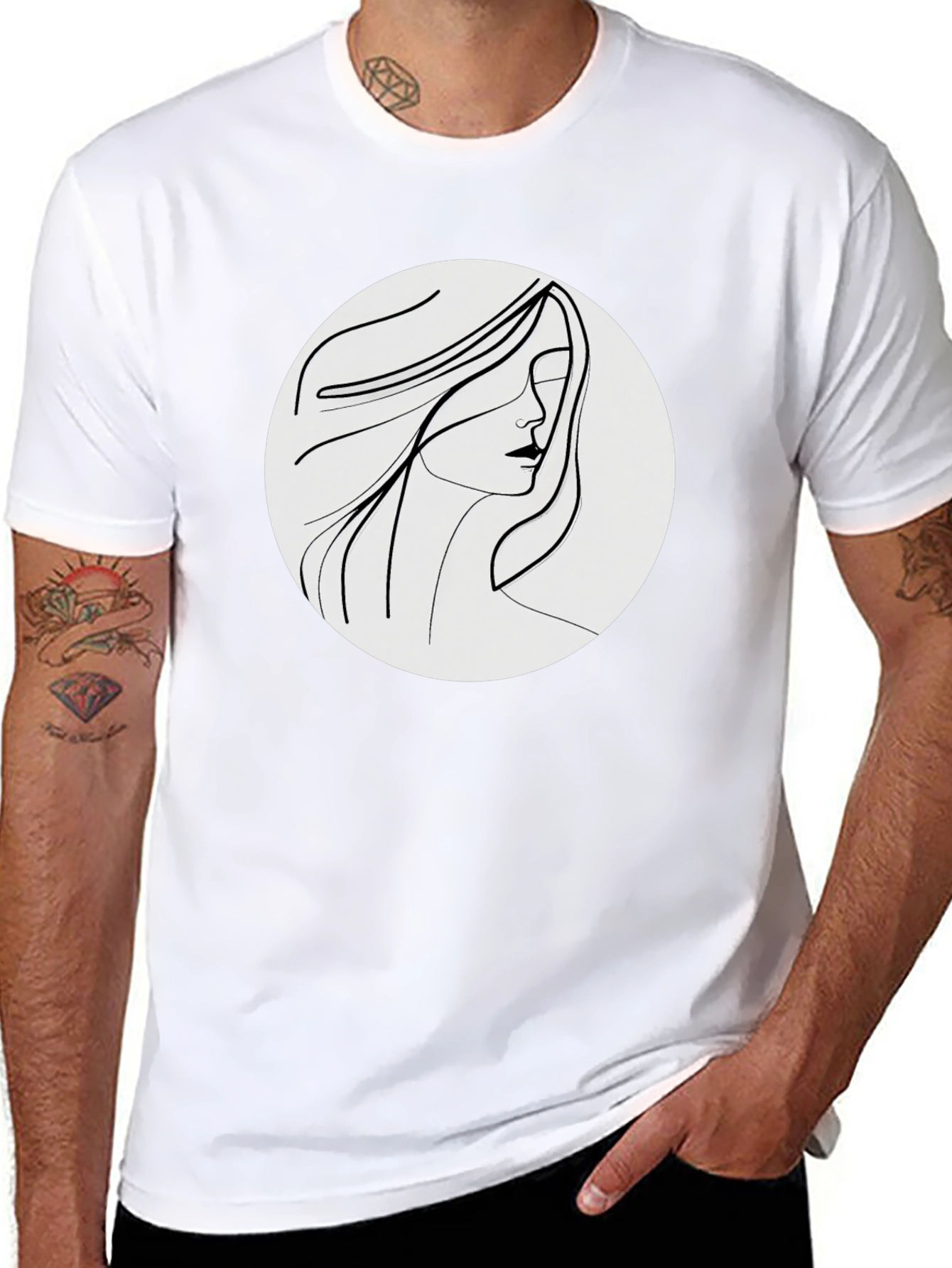 Minimalist Woman Line Art Graphic Tee