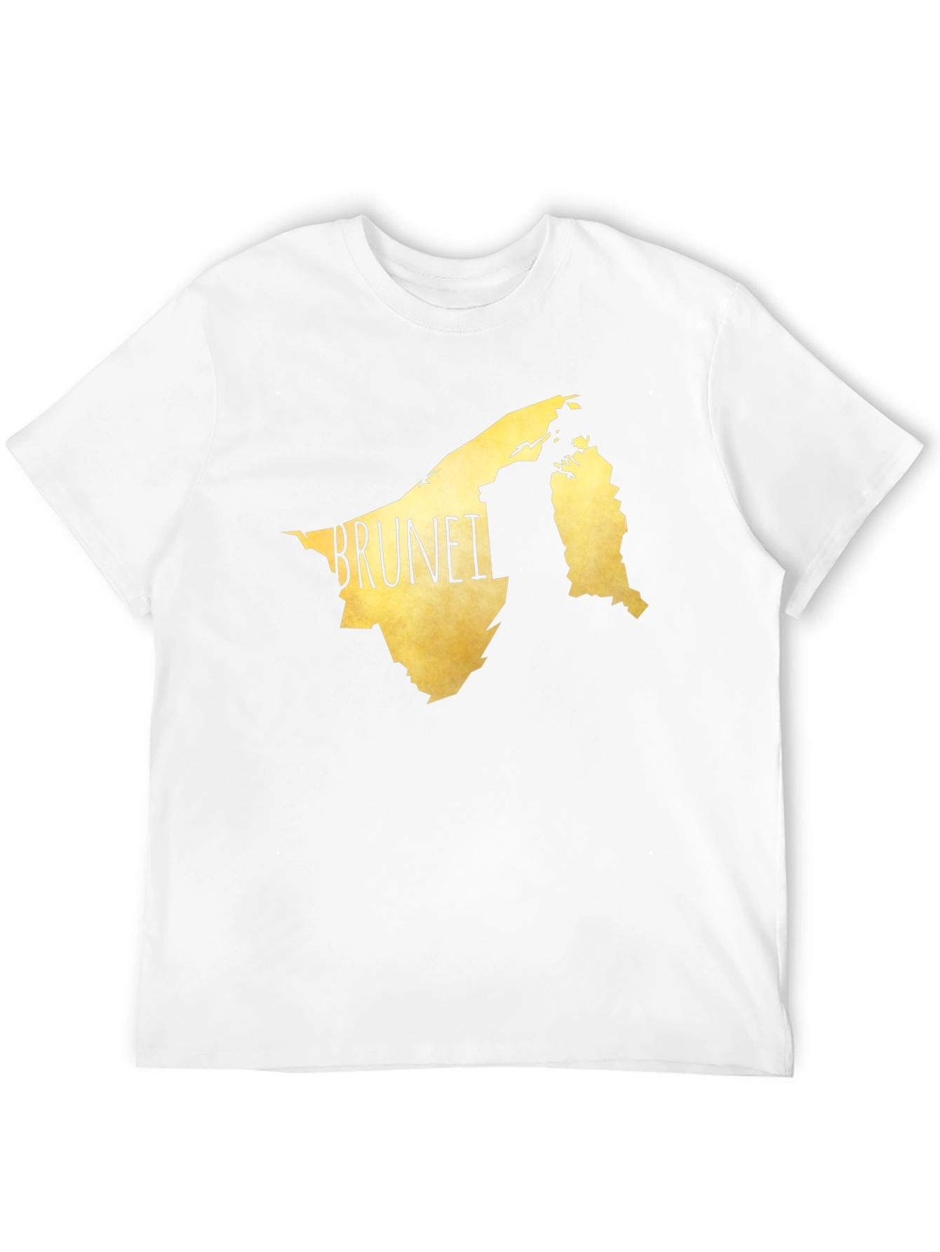 Brunei Map Graphic Tee - Black Cotton Casual T-Shirt