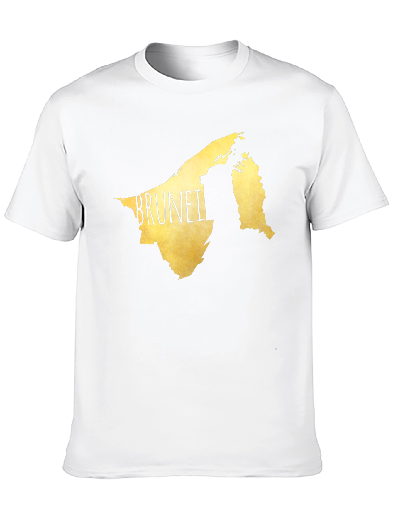 Brunei Map Graphic Tee - Black Cotton Casual T-Shirt