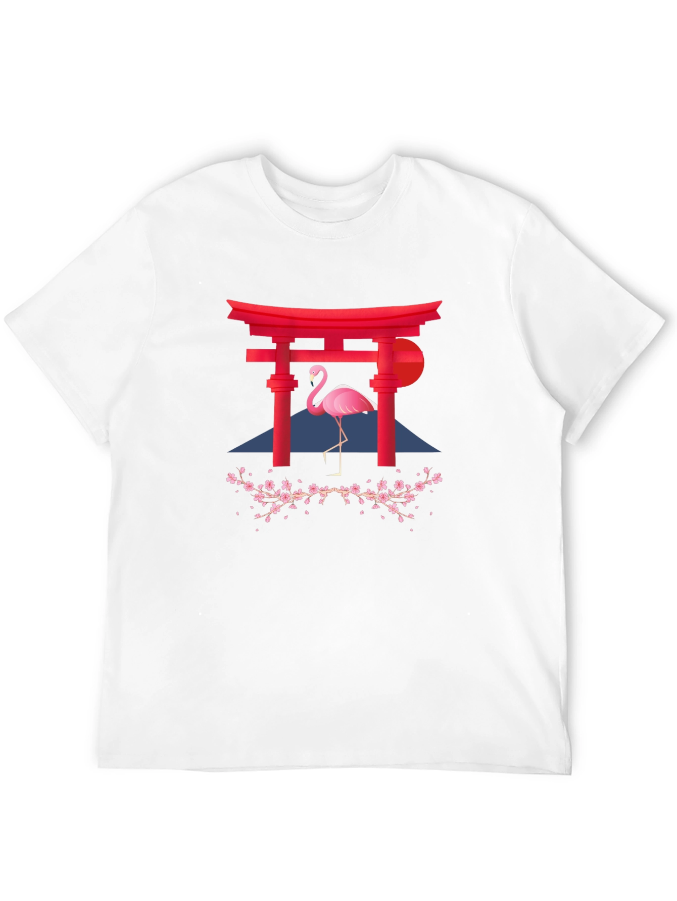 Flamingo Torii Gate Graphic T-Shirt