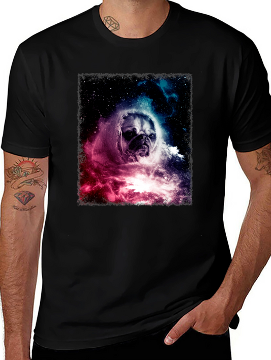 Space Pug Graphic T-Shirt - Galaxy Dog Tee