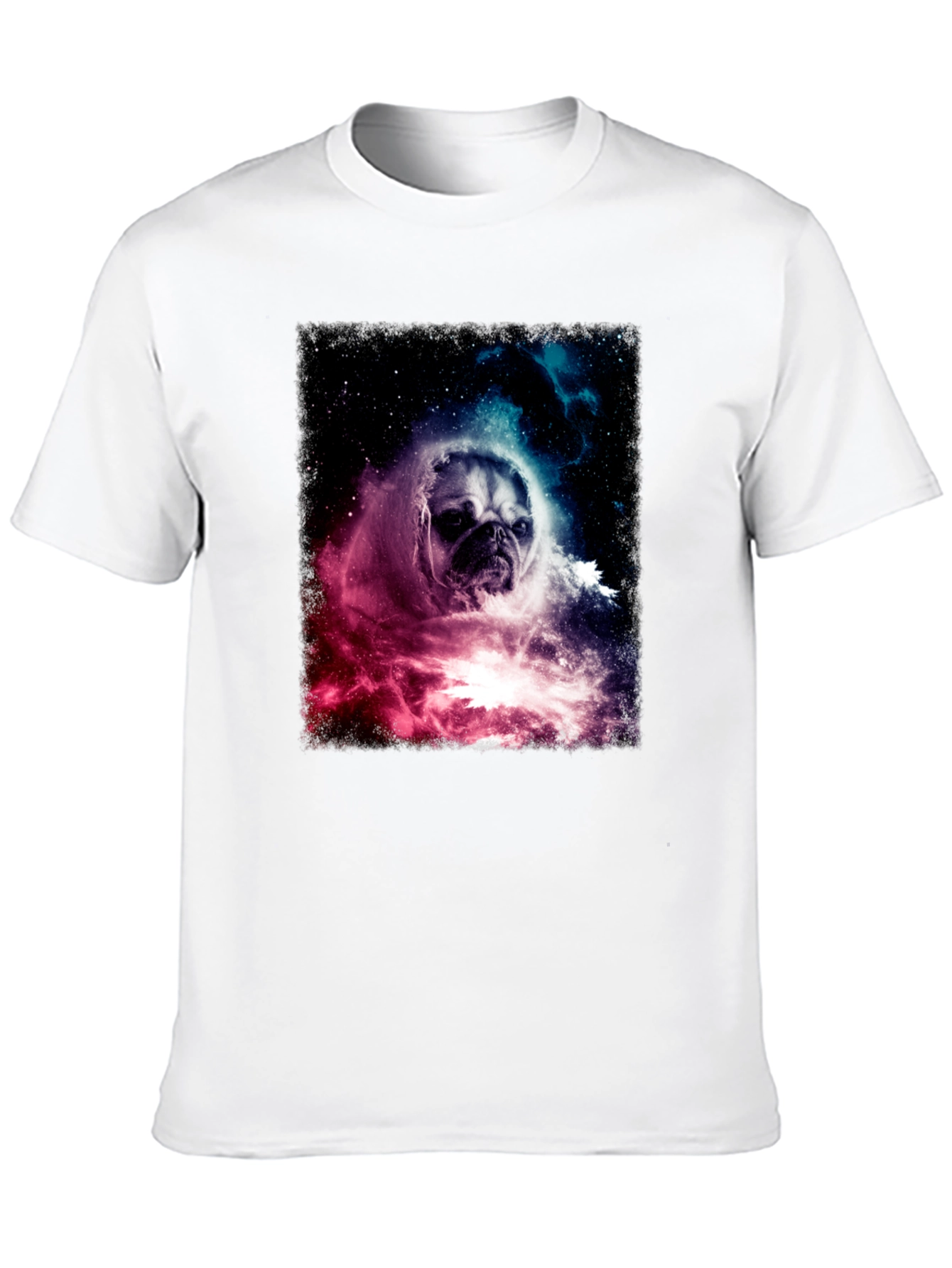 Space Pug Graphic T-Shirt - Galaxy Dog Tee