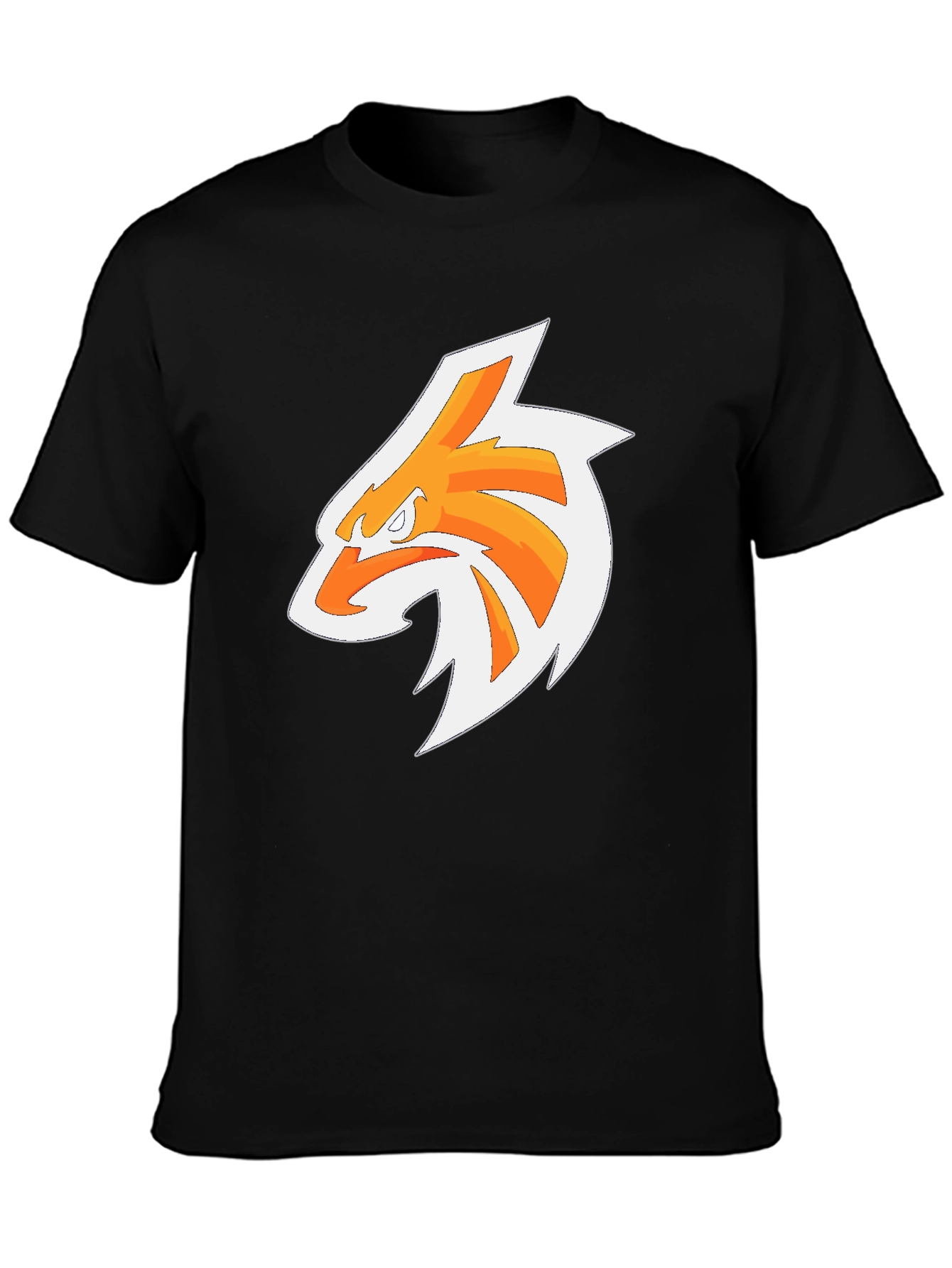 Mens Black T-Shirt with Orange Eagle Graphic