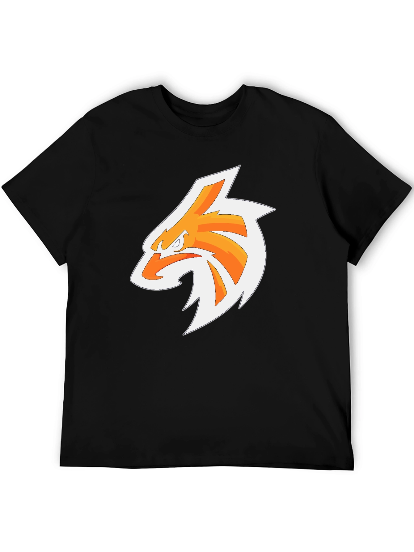 Mens Black T-Shirt with Orange Eagle Graphic