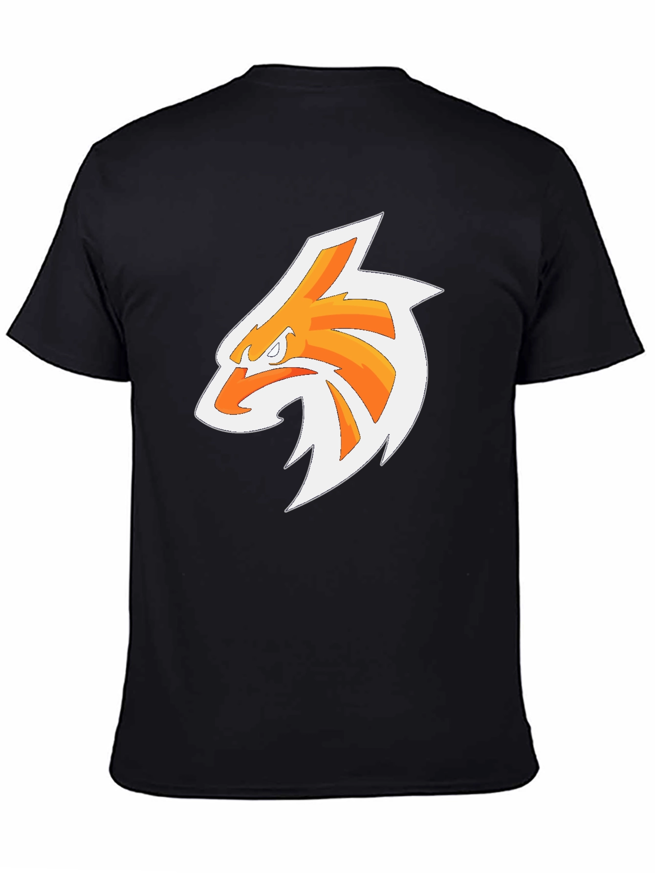 Mens Black T-Shirt with Orange Eagle Graphic