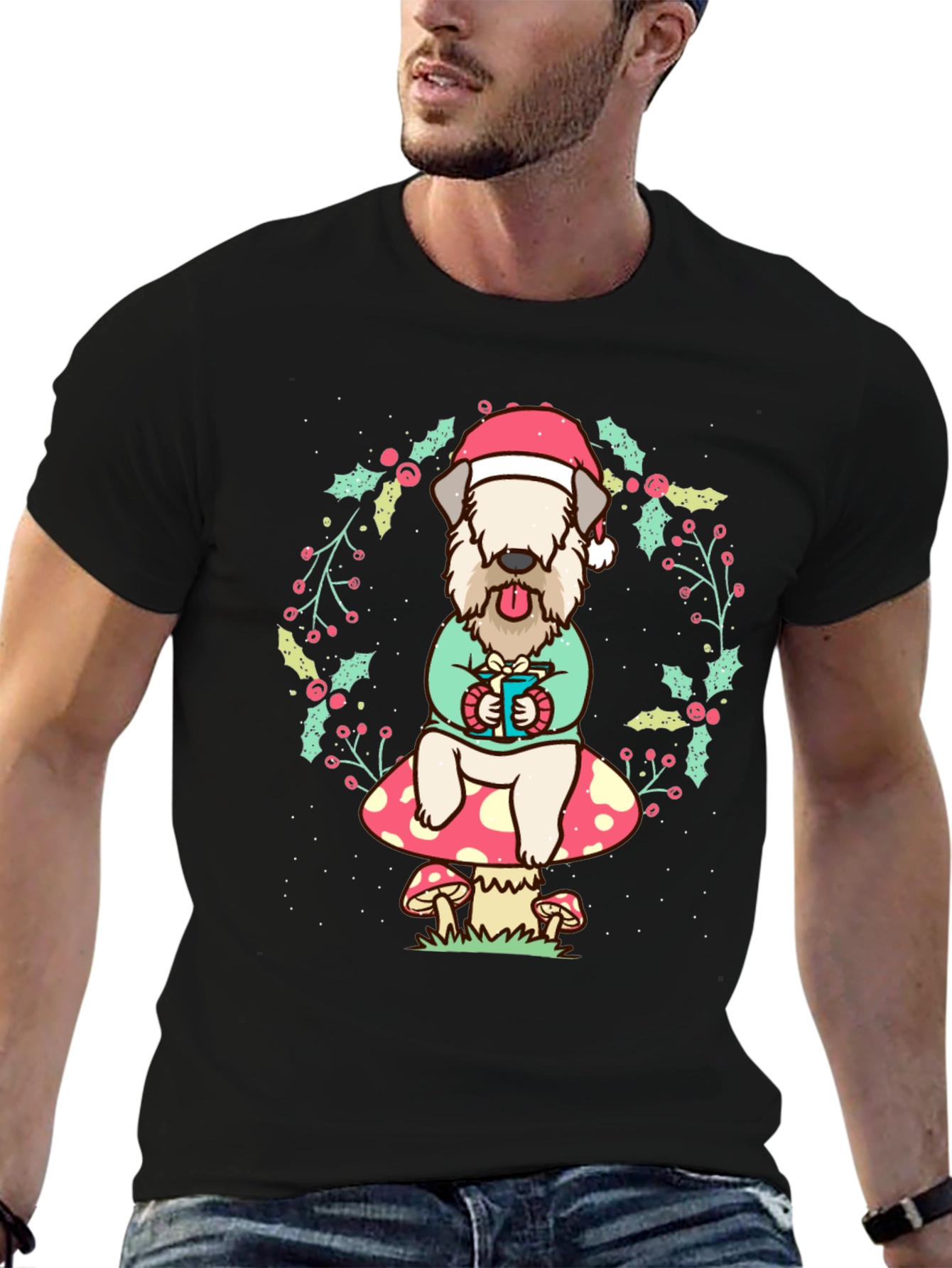 Wheaten Terrier Christmas T-Shirt
