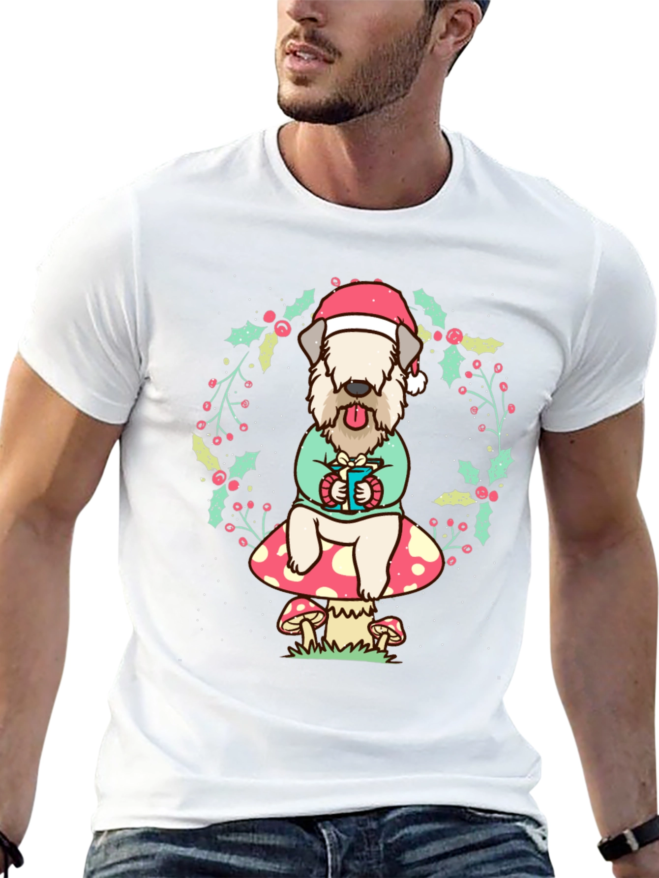 Wheaten Terrier Christmas T-Shirt
