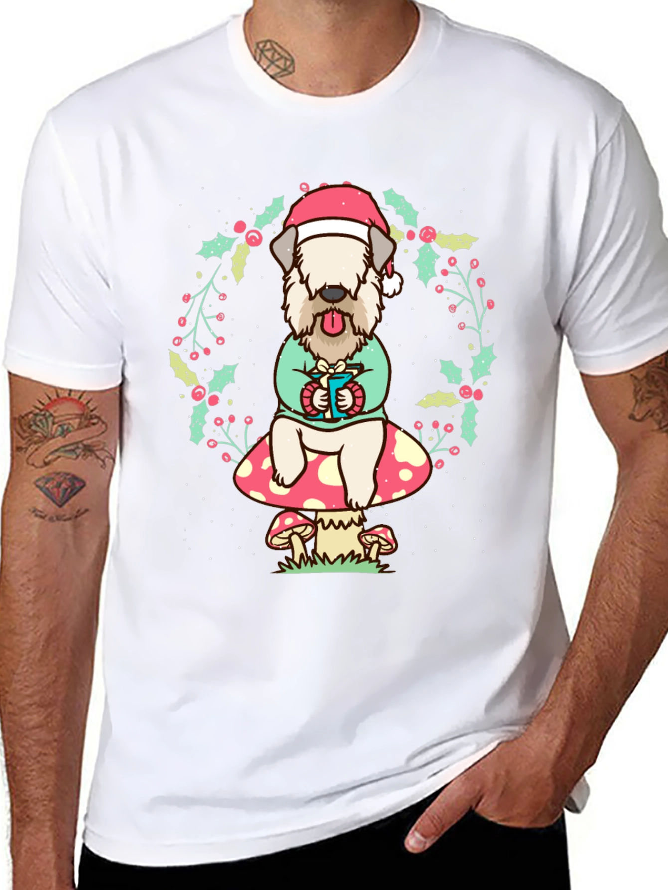 Wheaten Terrier Christmas T-Shirt