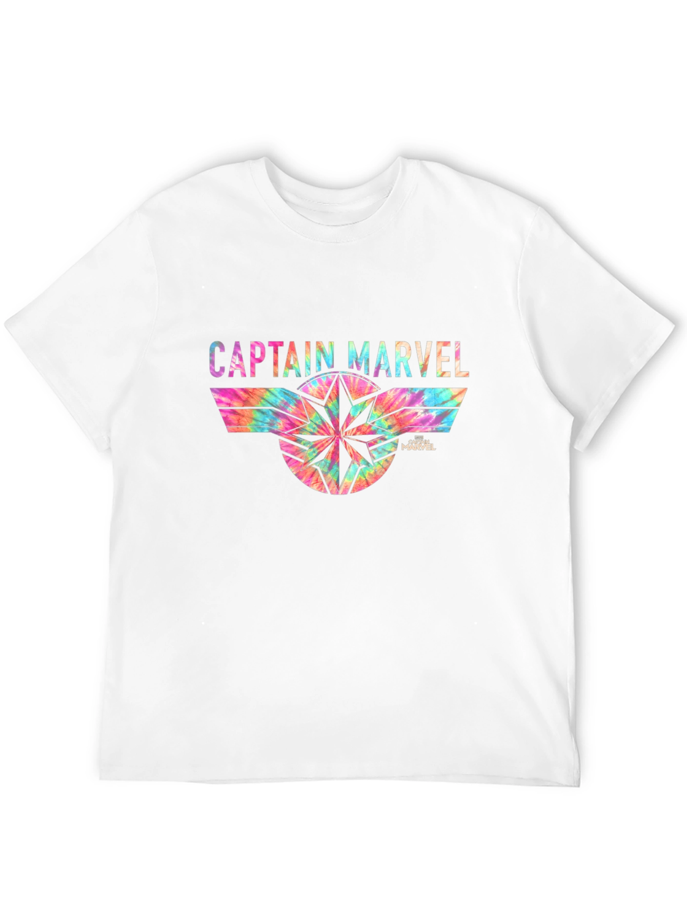 Captain Marvel Tie-Dye Graphic Black T-Shirt