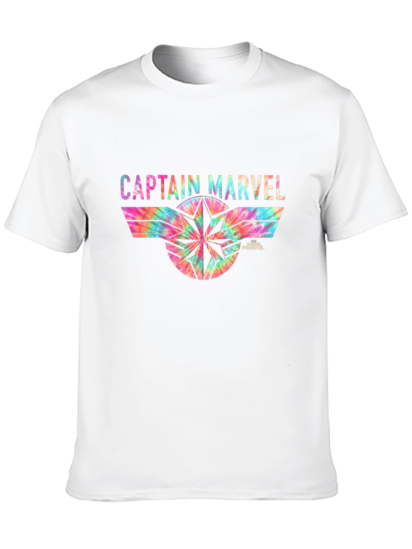 Captain Marvel Tie-Dye Graphic Black T-Shirt