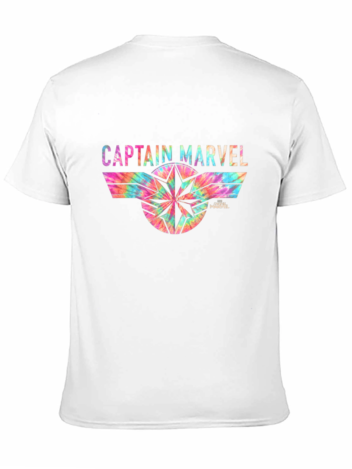 Captain Marvel Tie-Dye Graphic Black T-Shirt