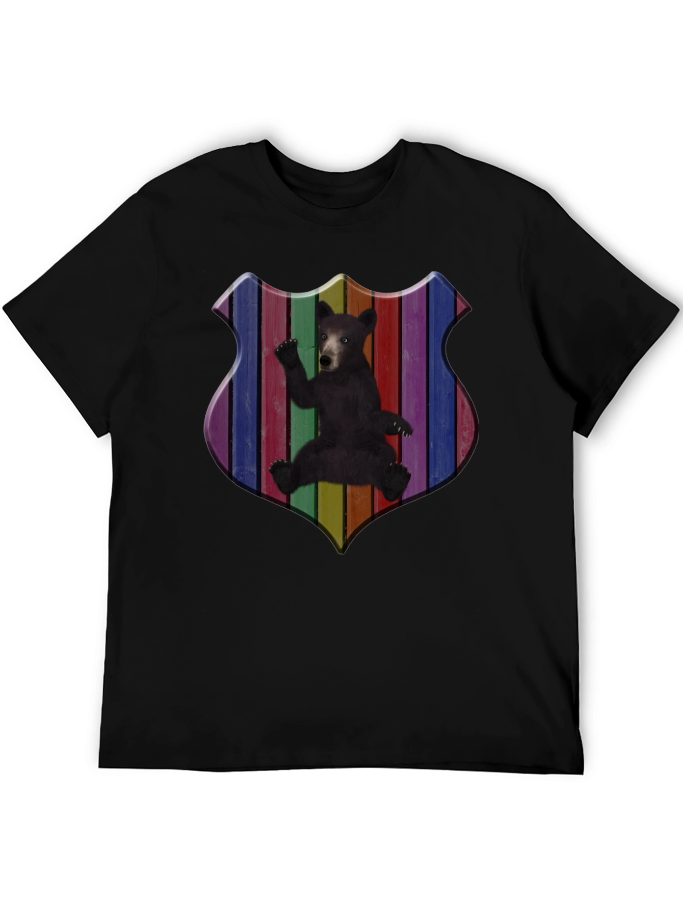 Rainbow Bear Shield Graphic T-Shirt