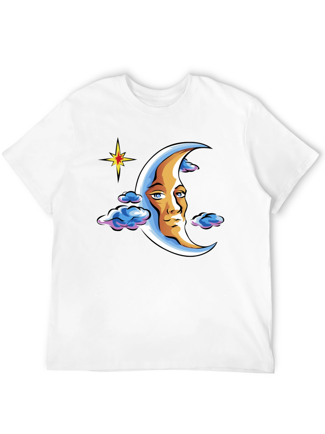 Moon Man Graphic T-Shirt - Black Crew Neck Tee