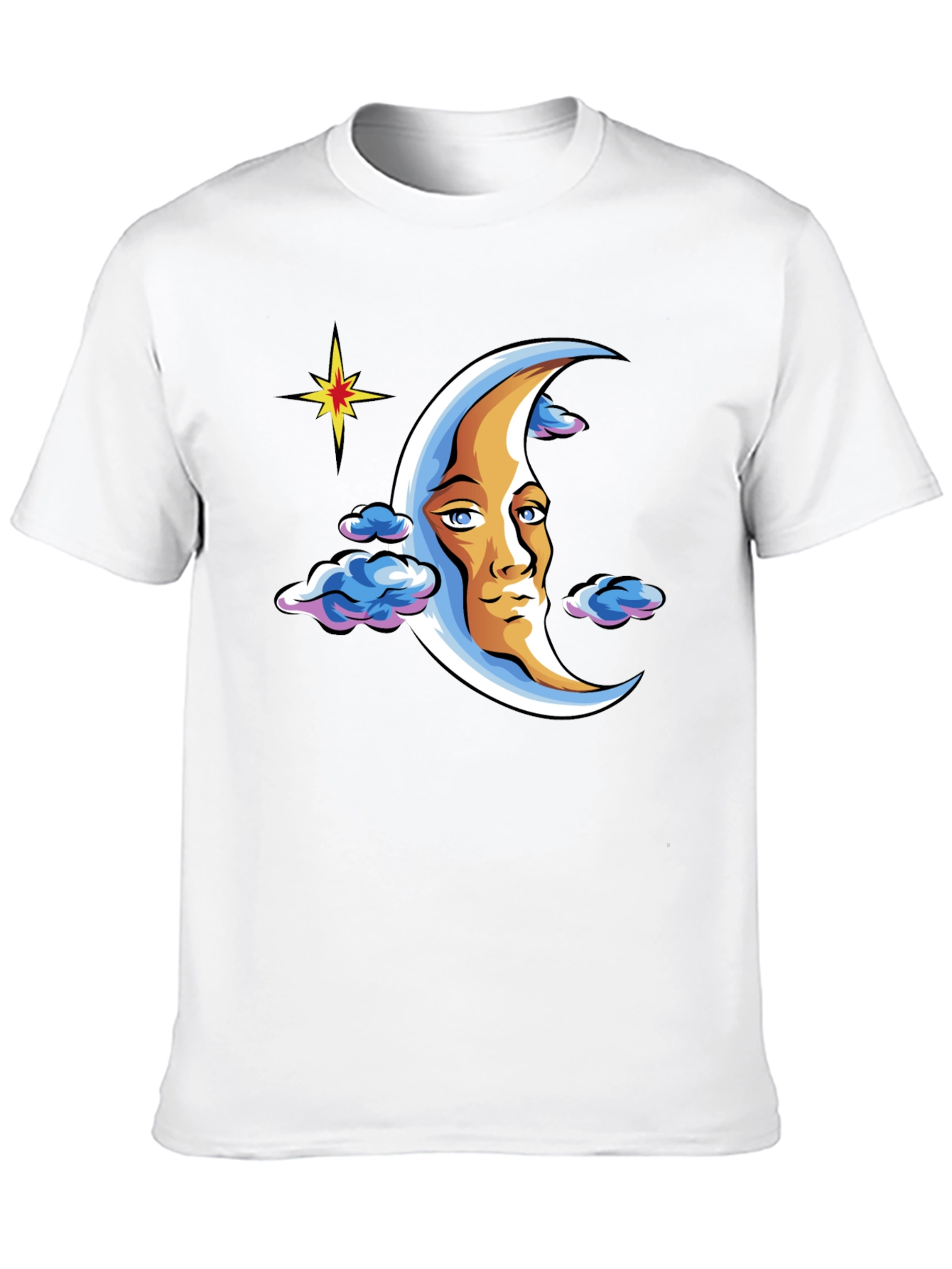 Moon Man Graphic T-Shirt - Black Crew Neck Tee