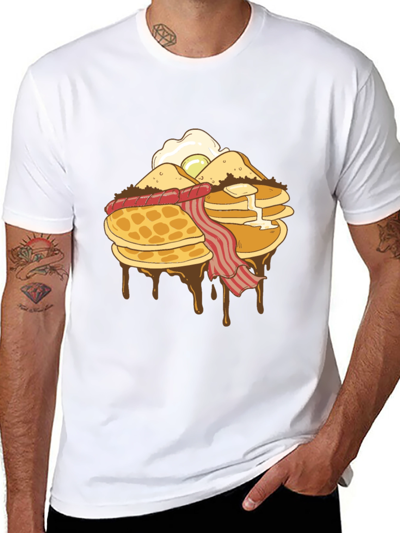 Breakfast Stack Graphic T-Shirt