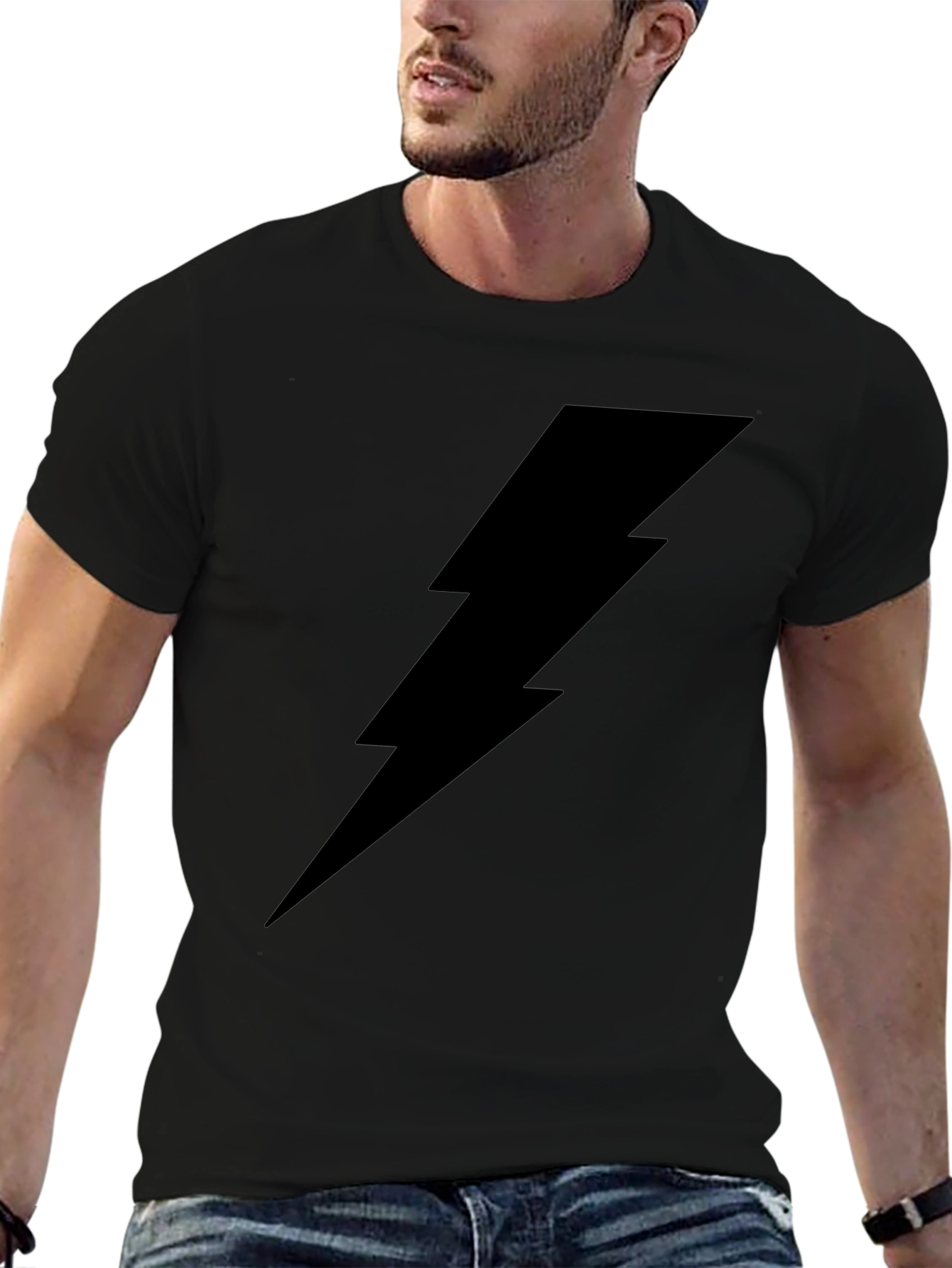 Lightning Bolt Graphic Tee - Classic Black
