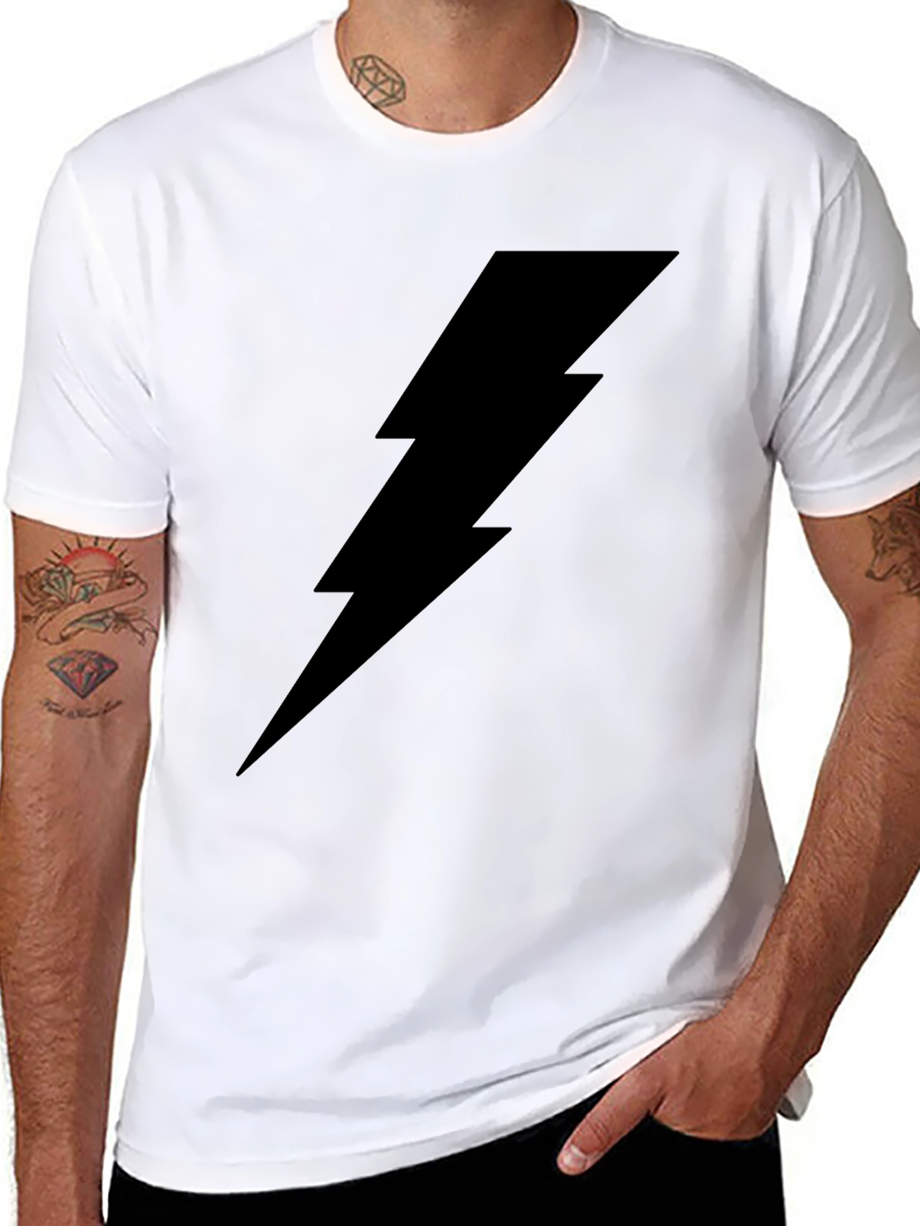 Lightning Bolt Graphic Tee - Classic Black