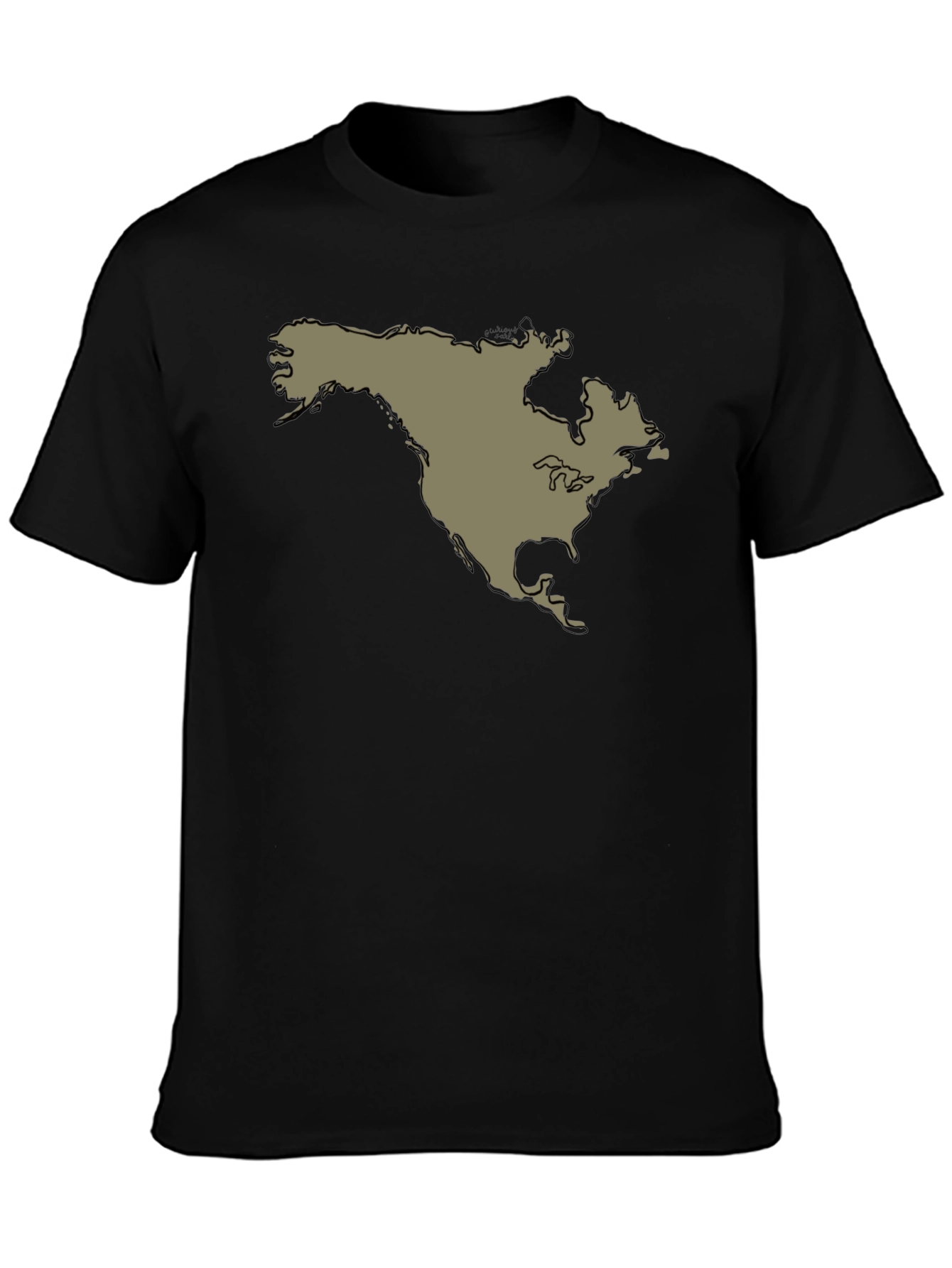 North America Continent Map Graphic Tee