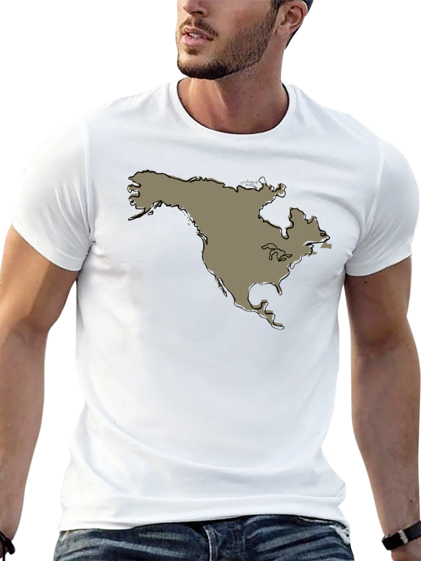 North America Continent Map Graphic Tee