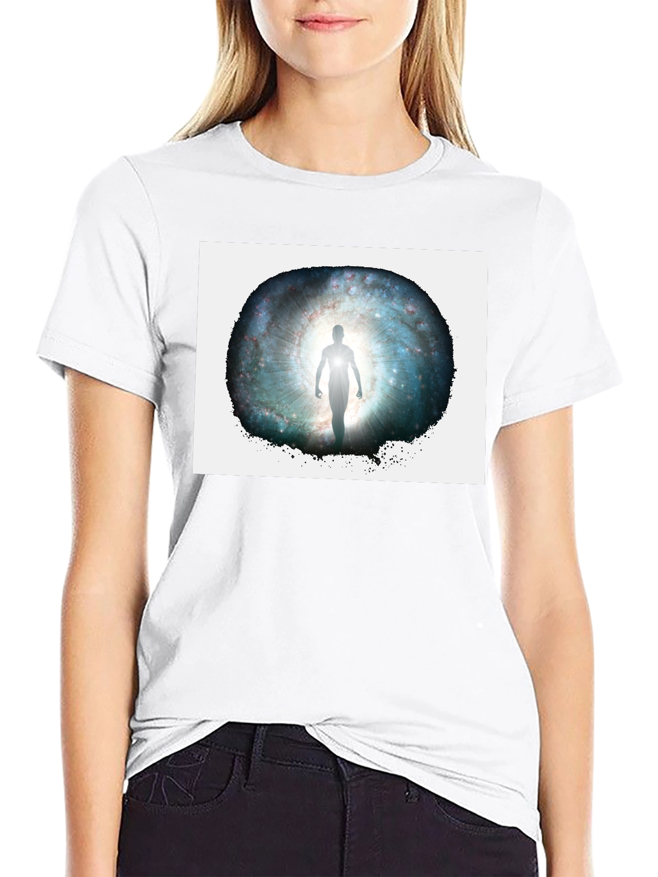Galactic Gateway Graphic Tee - Black Cotton Comfort