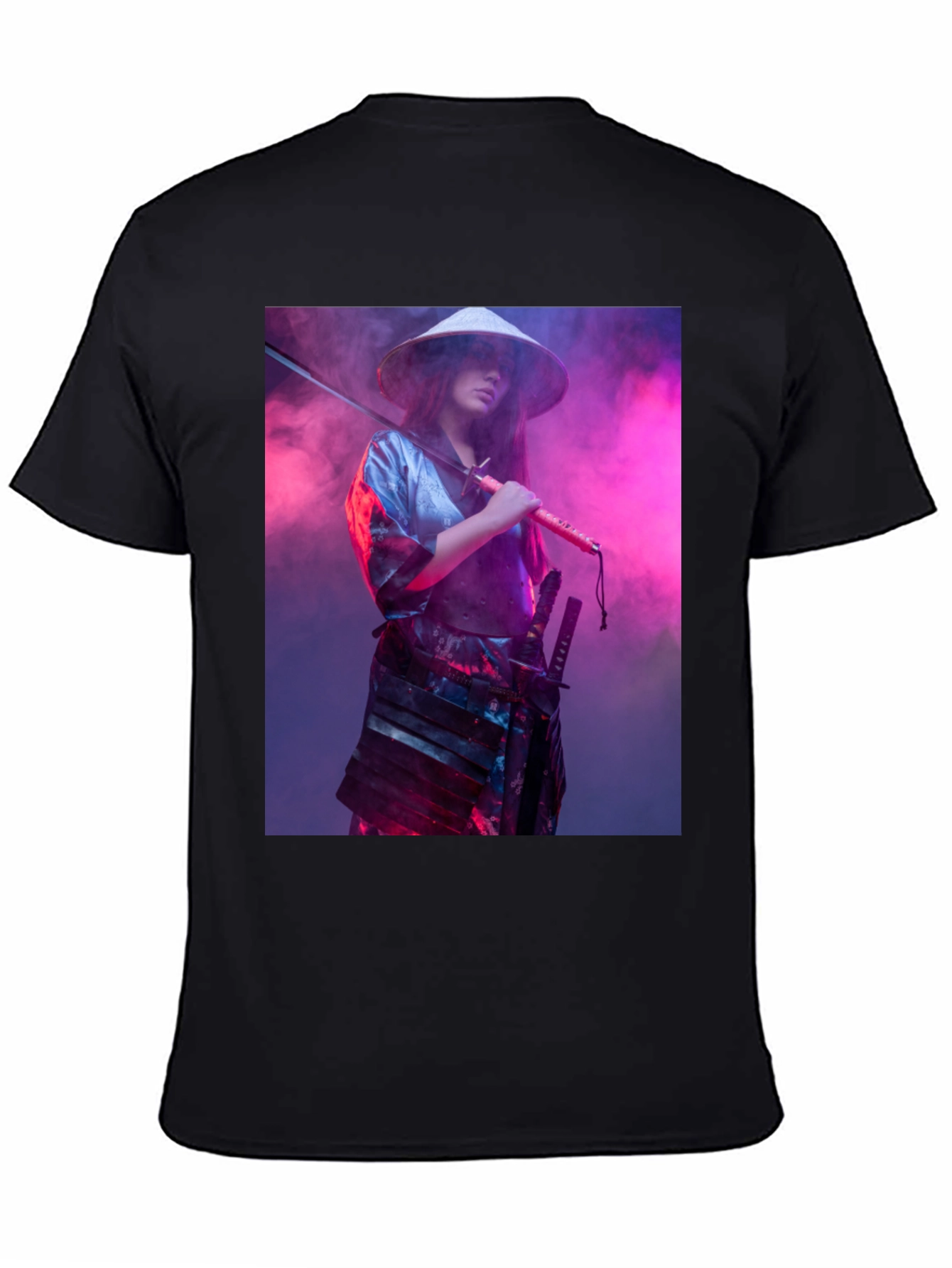 Samurai Woman T-Shirt - Sleek Black Tee