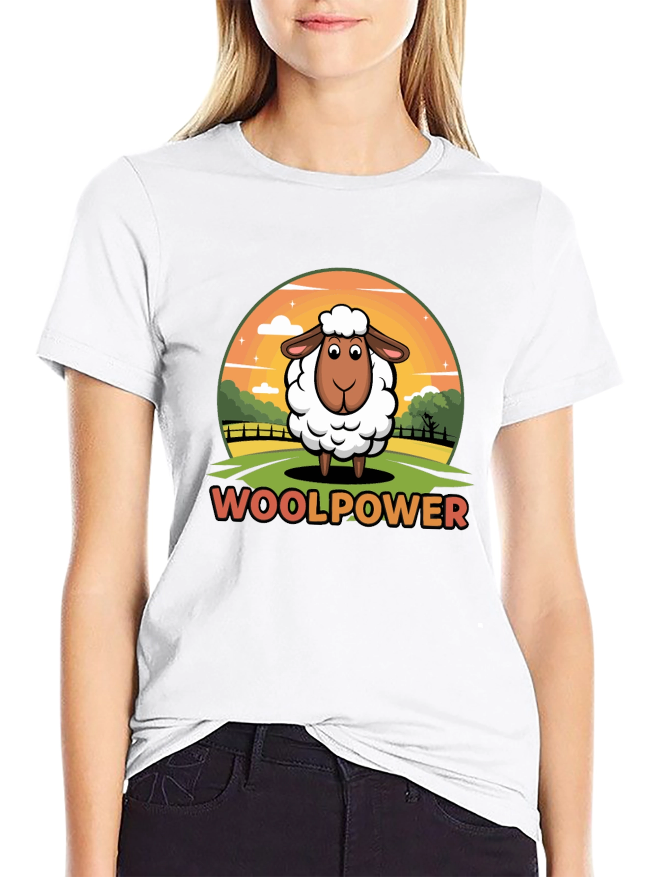 Woolpower Sheep Graphic Tee - Unisex Black T-Shirt
