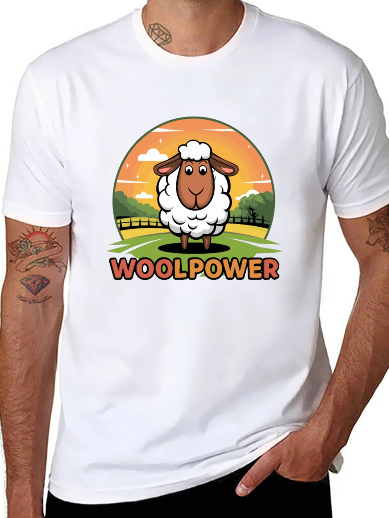 Woolpower Sheep Graphic Tee - Unisex Black T-Shirt
