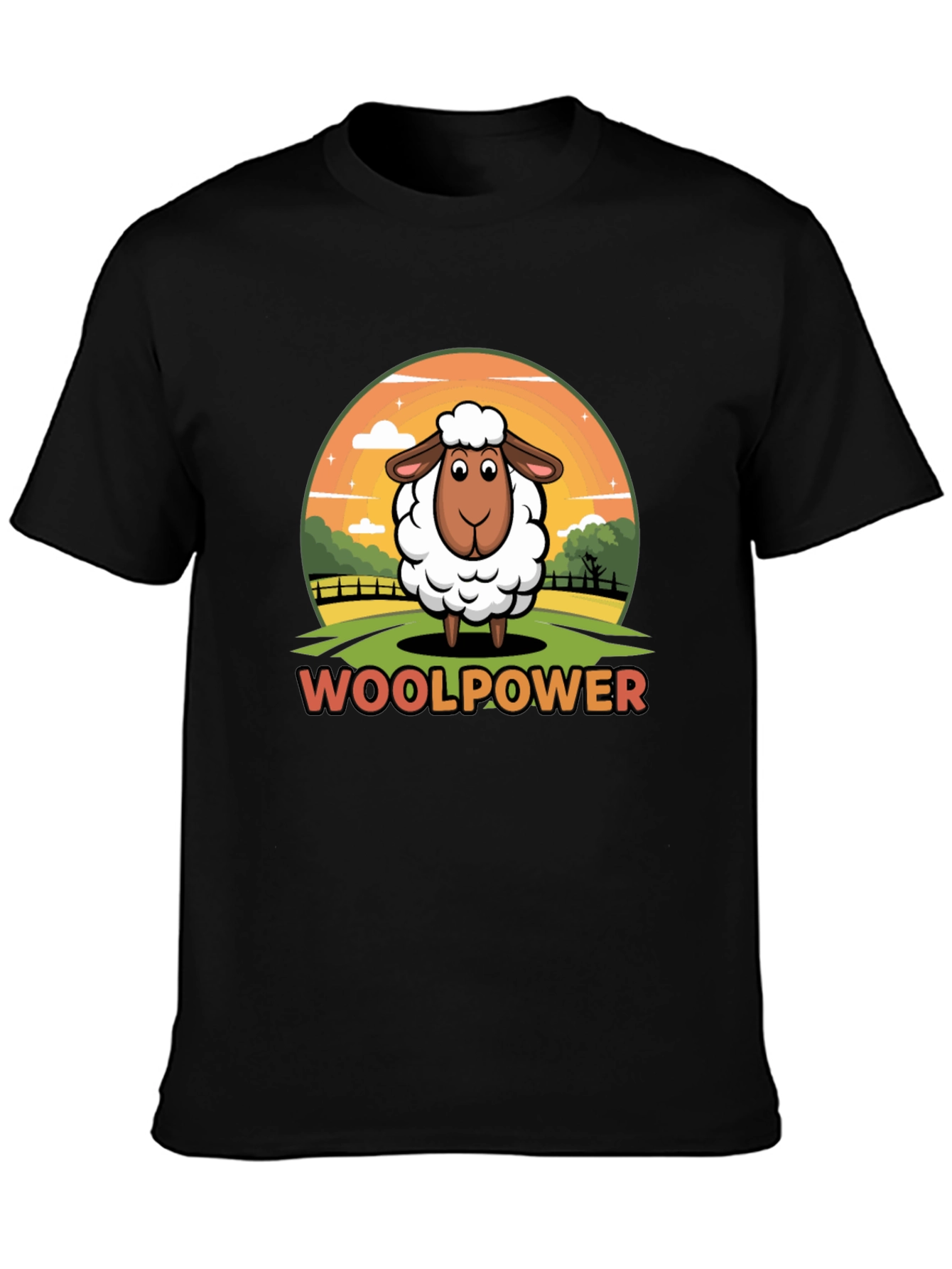 Woolpower Sheep Graphic Tee - Unisex Black T-Shirt