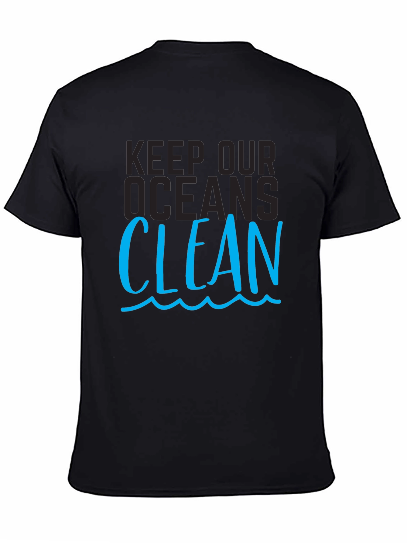 Keep Our Oceans Clean Graphic Tee - Black