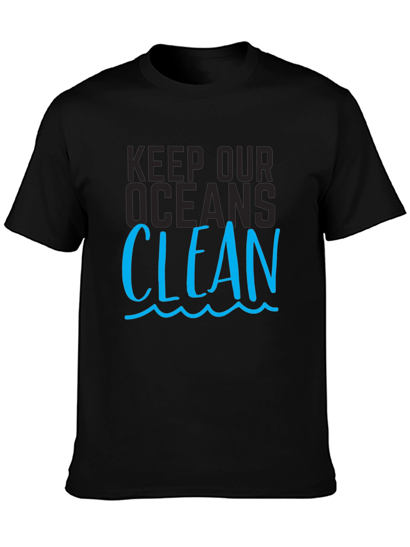 Keep Our Oceans Clean Graphic Tee - Black