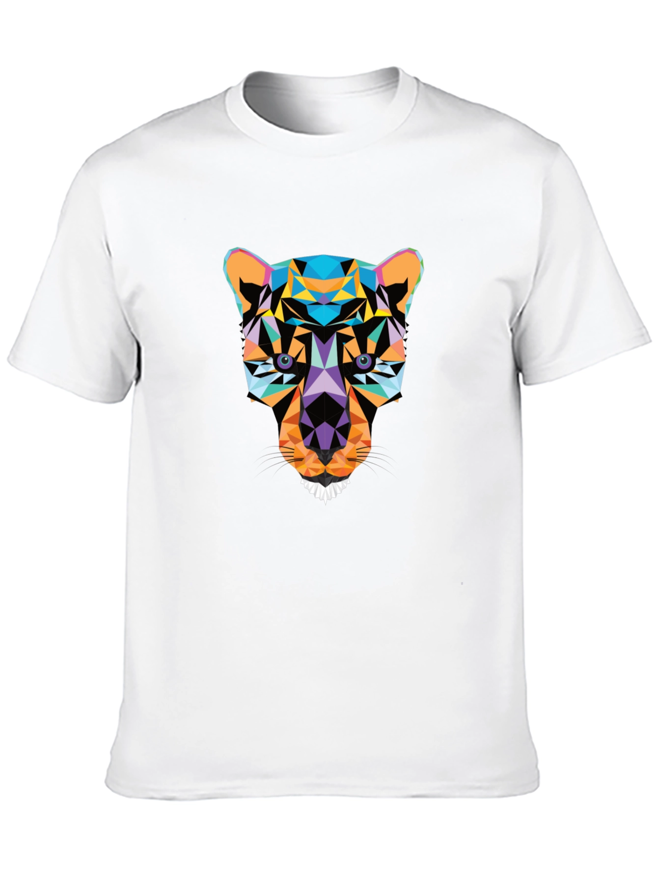 Geometric Panther Graphic Black T-Shirt