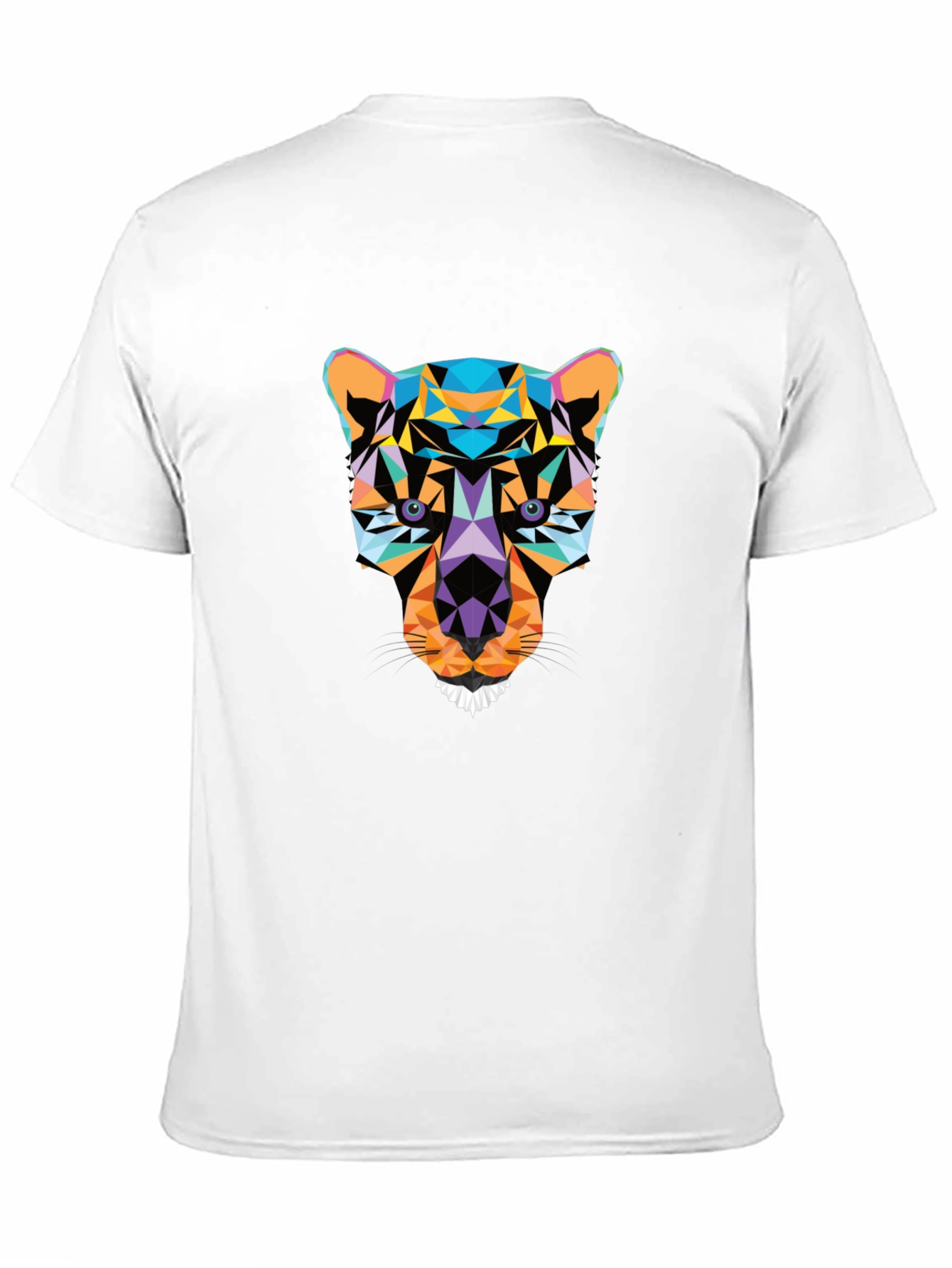 Geometric Panther Graphic Black T-Shirt