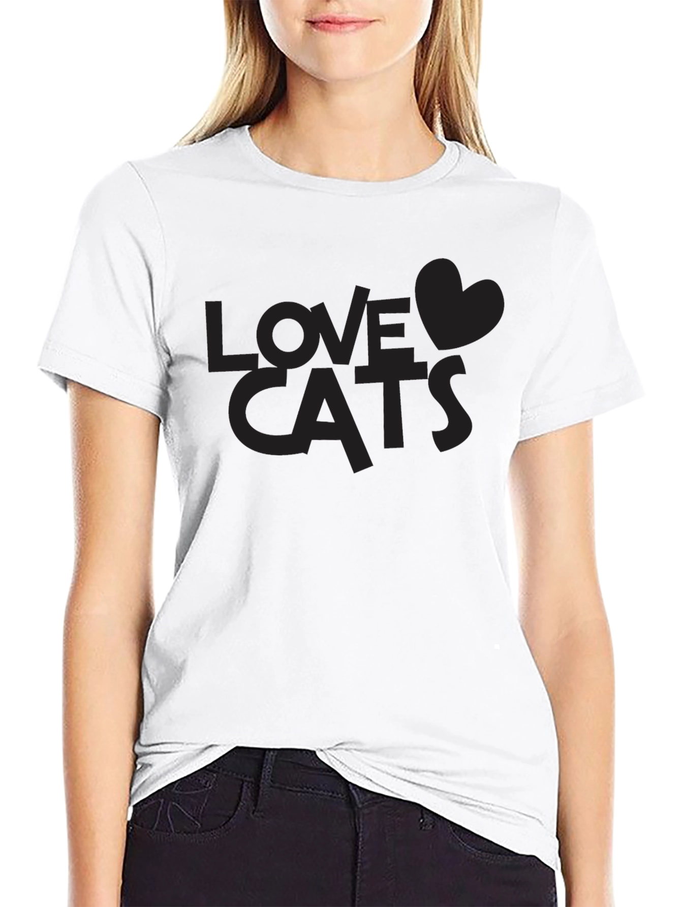 Love Cats Black T-Shirt