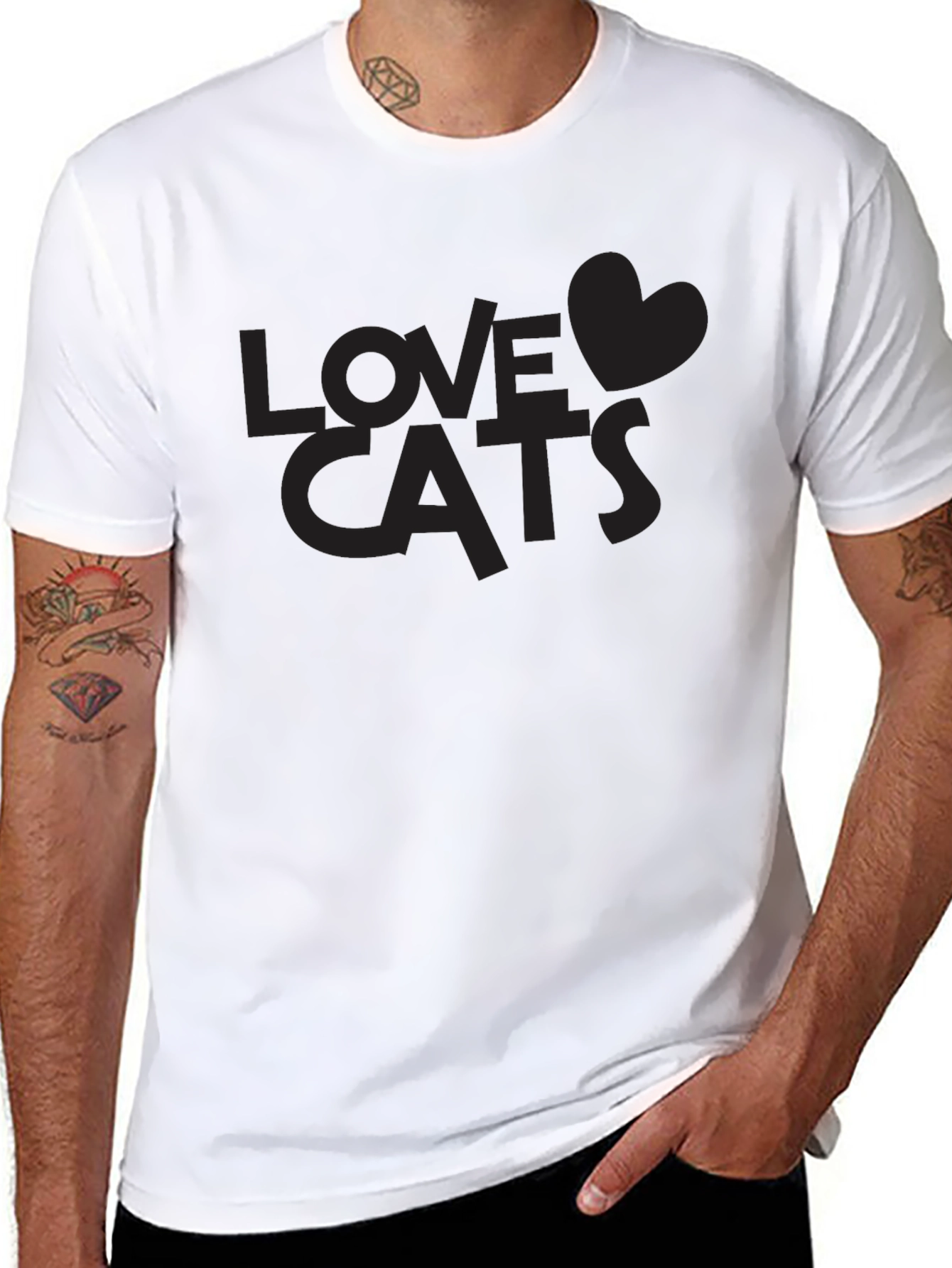 Love Cats Black T-Shirt