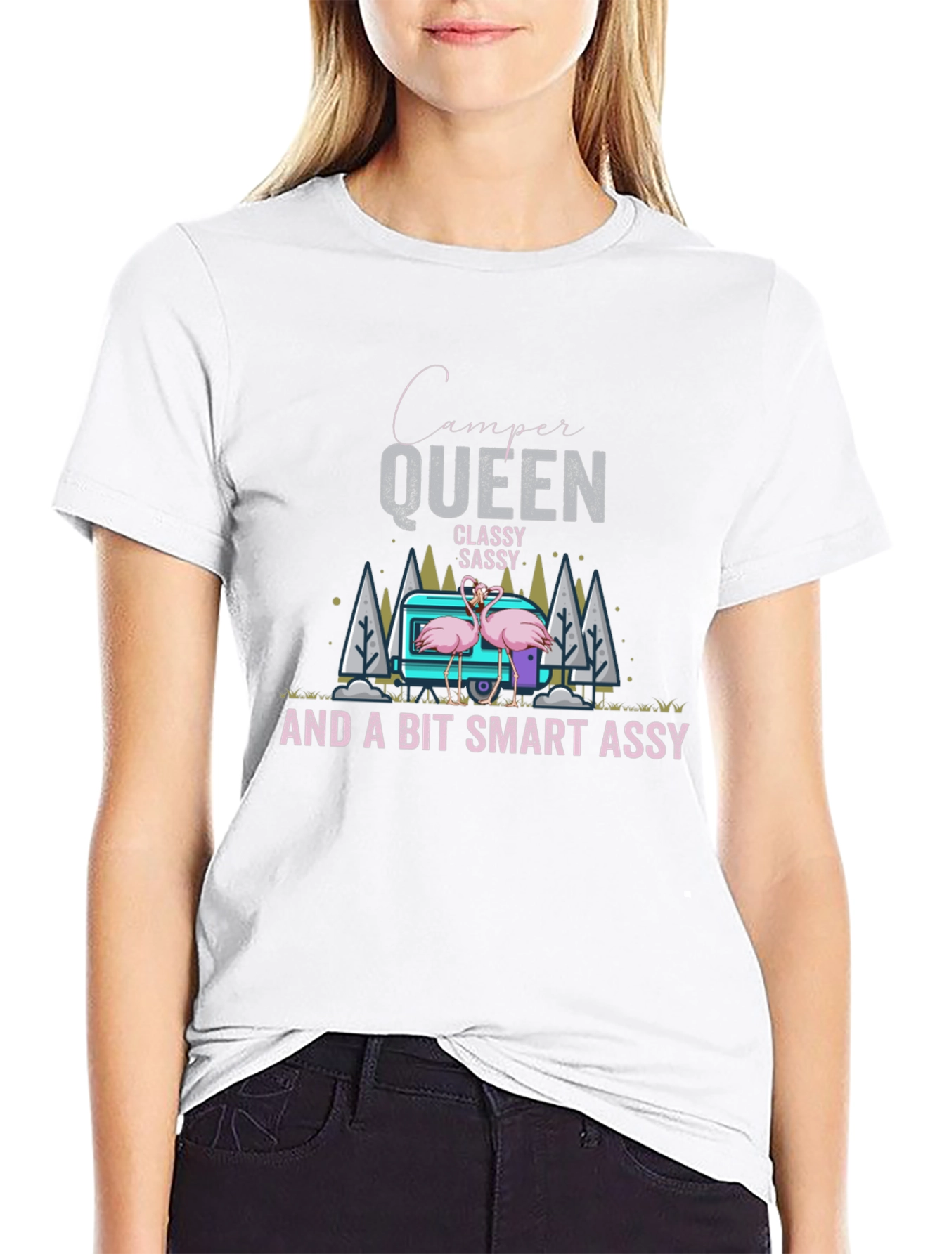 Camper Queen Black Graphic T-Shirt