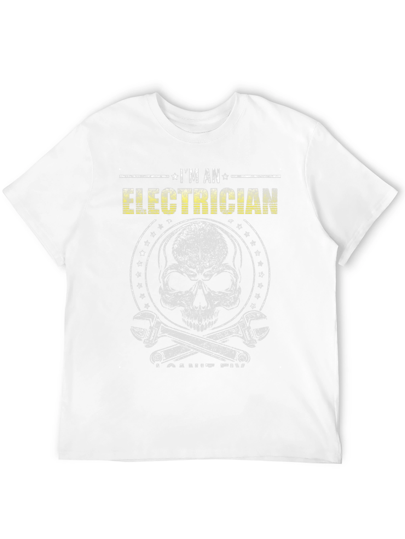 Electrician Skull Graphic T-Shirt - Mens Black Tee