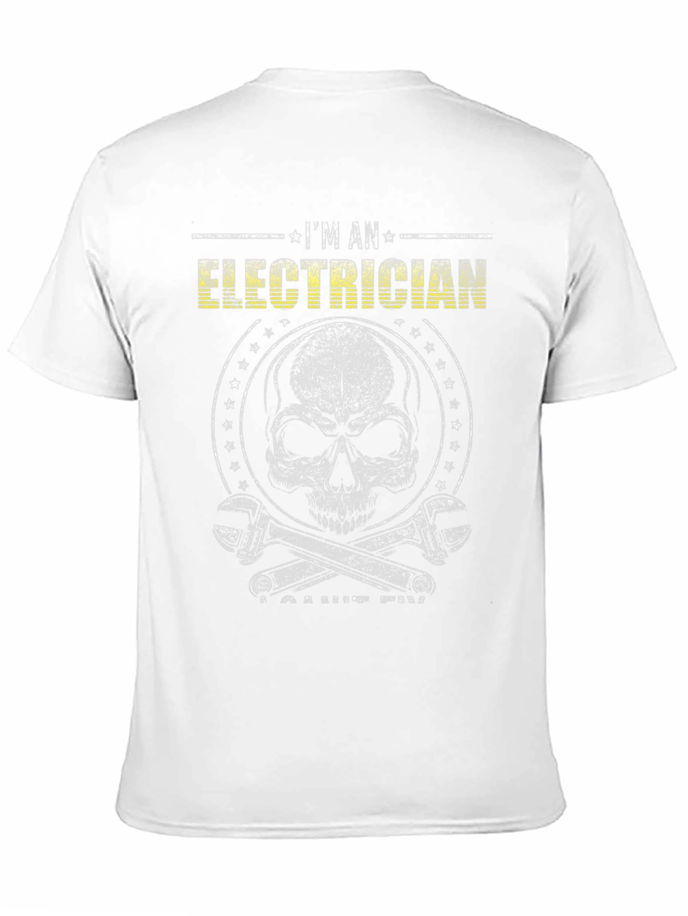 Electrician Skull Graphic T-Shirt - Mens Black Tee