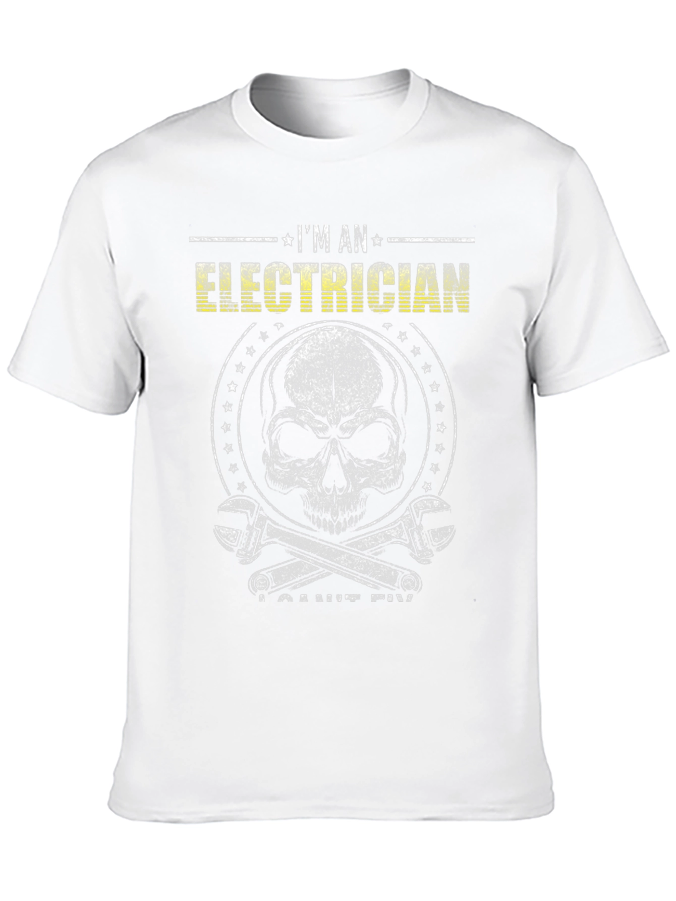 Electrician Skull Graphic T-Shirt - Mens Black Tee