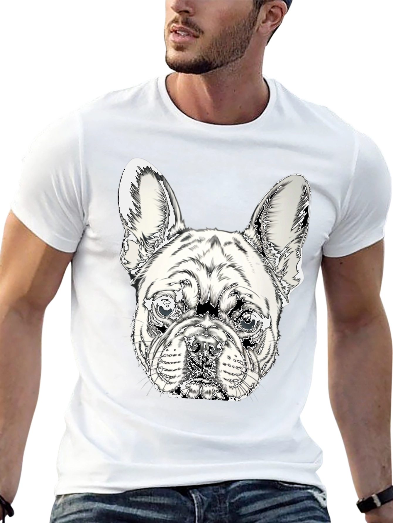 French Bulldog Graphic Tee - Stylish Black Cotton Shirt