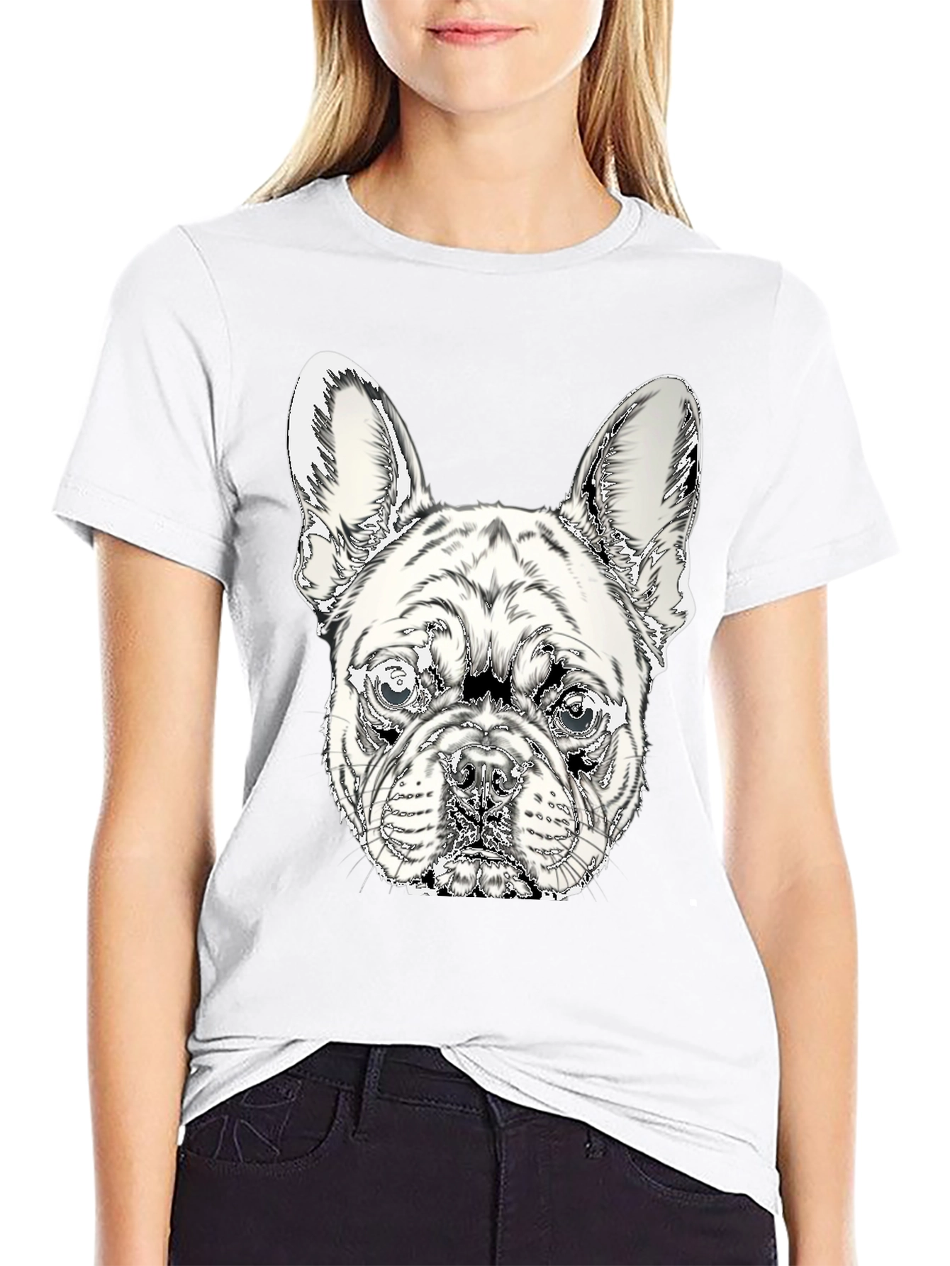 French Bulldog Graphic Tee - Stylish Black Cotton Shirt