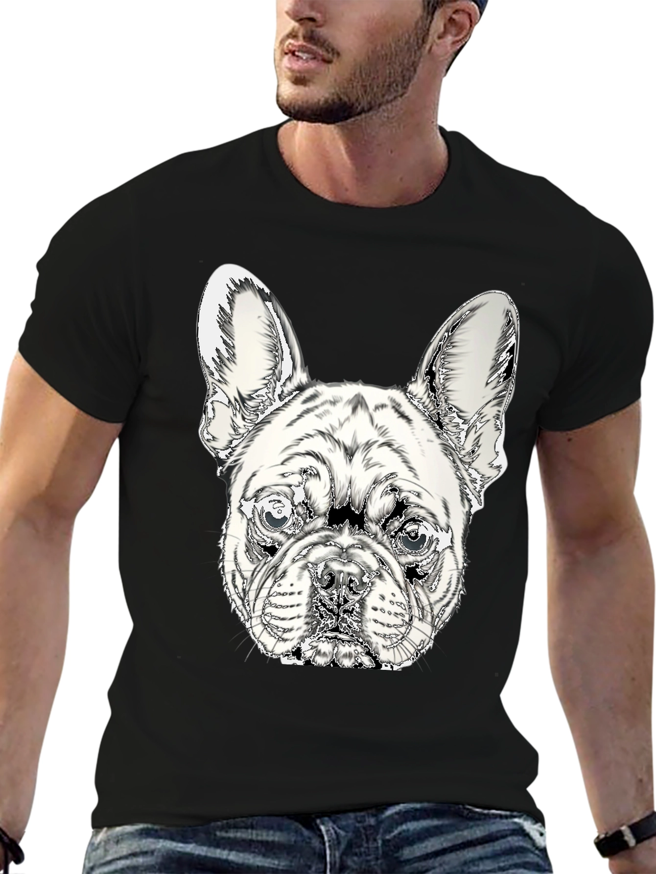 French Bulldog Graphic Tee - Stylish Black Cotton Shirt