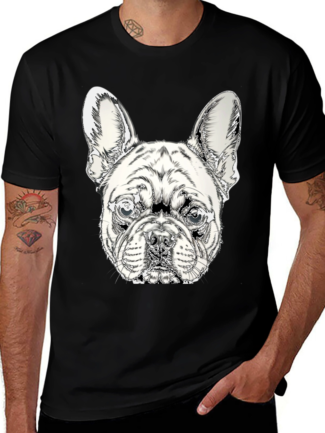 French Bulldog Graphic Tee - Stylish Black Cotton Shirt