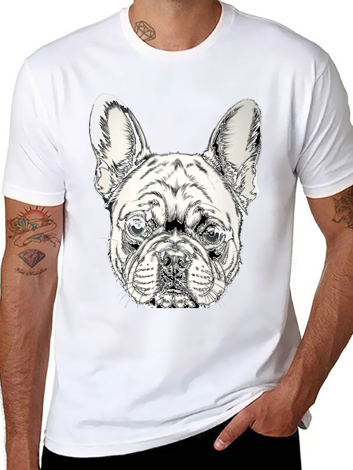 French Bulldog Graphic Tee - Stylish Black Cotton Shirt