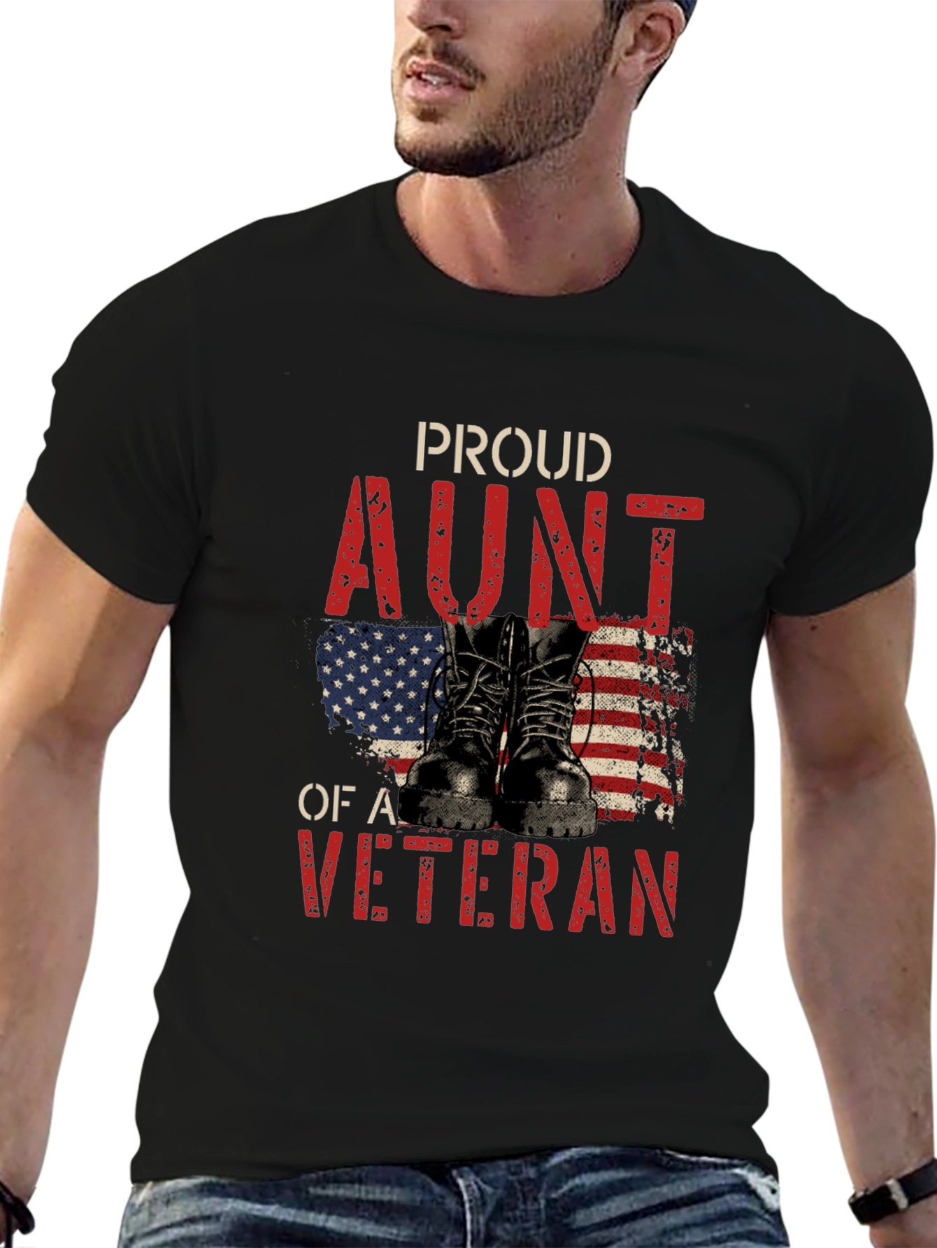 Proud Aunt of a Veteran Graphic T-Shirt