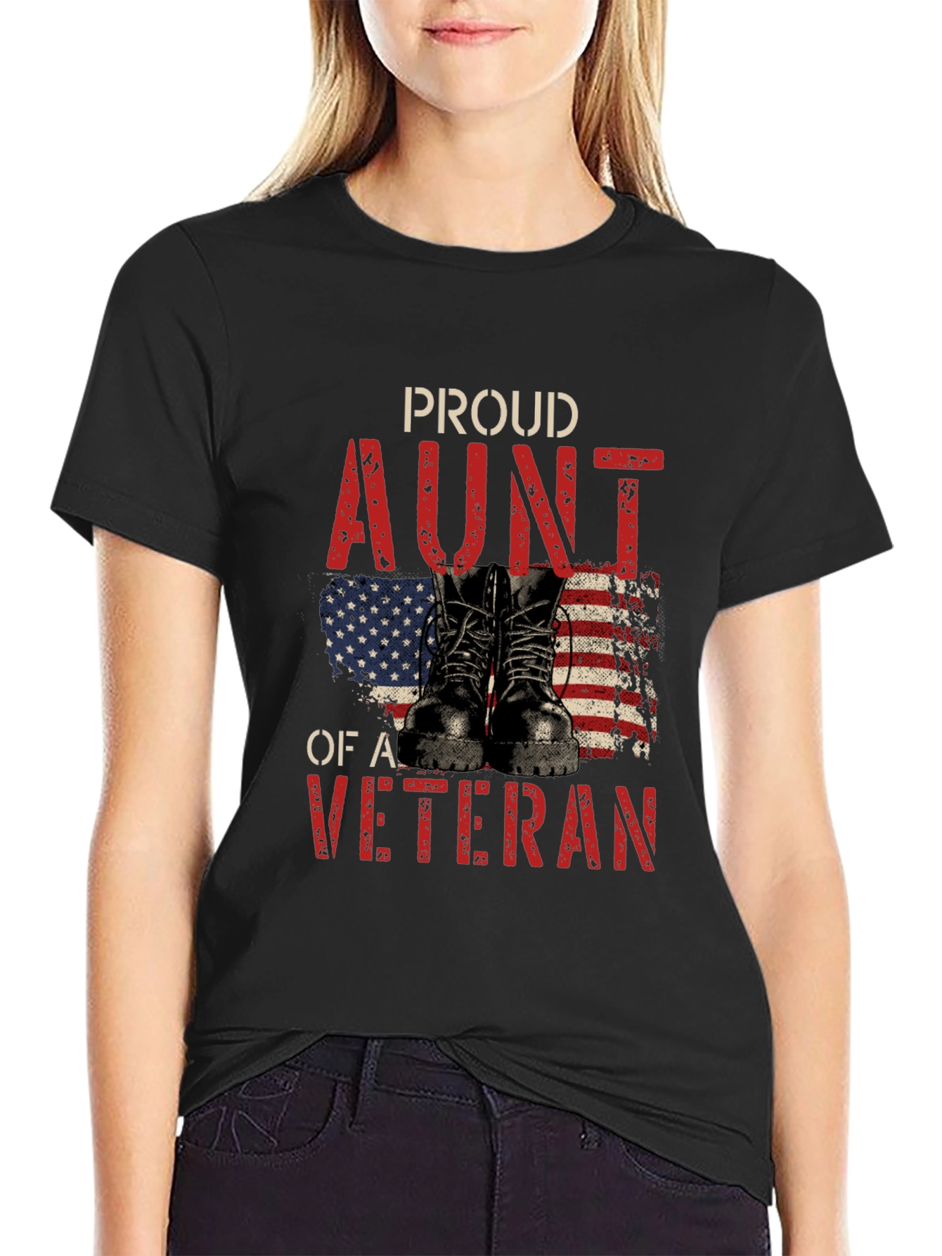 Proud Aunt of a Veteran Graphic T-Shirt