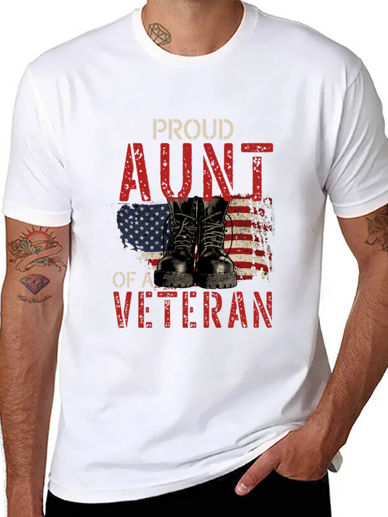 Proud Aunt of a Veteran Graphic T-Shirt