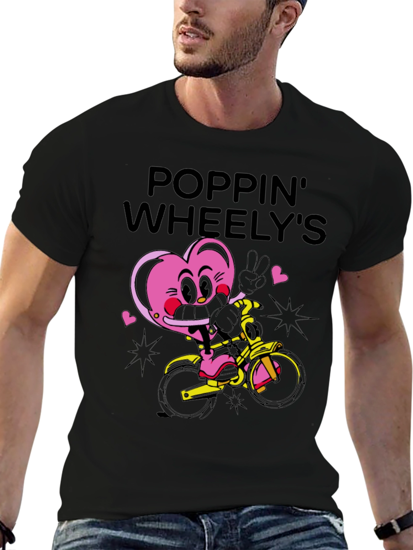 Poppin Wheelys Graphic Tee - Black Cotton