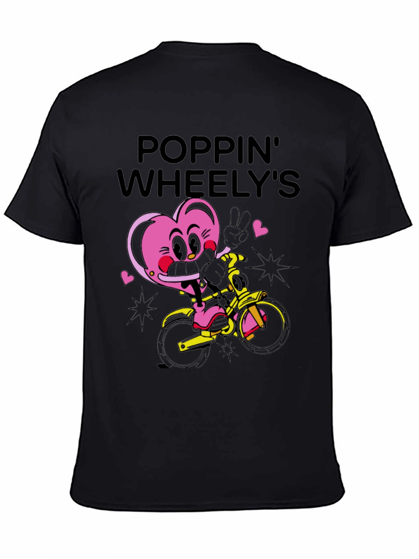 Poppin Wheelys Graphic Tee - Black Cotton