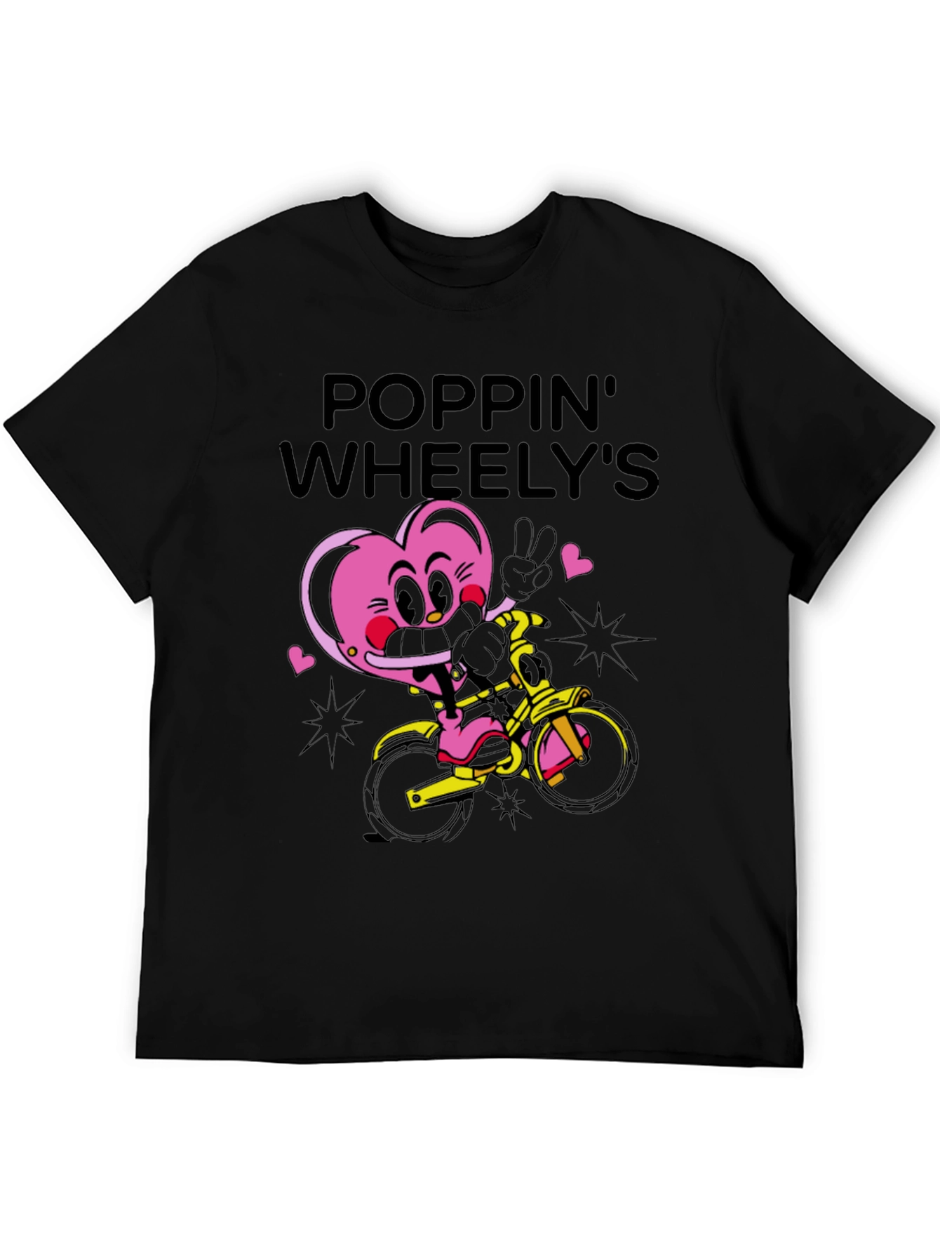 Poppin Wheelys Graphic Tee - Black Cotton